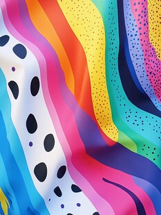 多彩波纹图案的绚丽织物