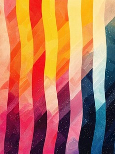 多彩条纹抽象几何背景图