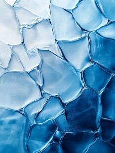 蓝色冰面纹理特写
