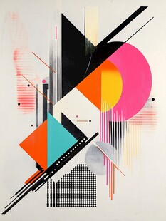 抽象几何艺术画作