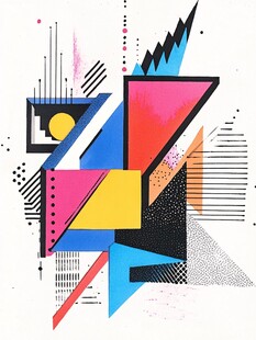 几何抽象彩色艺术图案