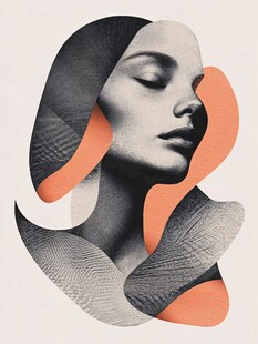 抽象风格女性头像插画