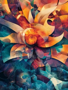 绚丽抽象花朵艺术图案