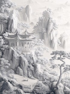 水墨山水间的中式古韵建筑