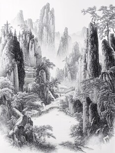 水墨山水间的清幽之景