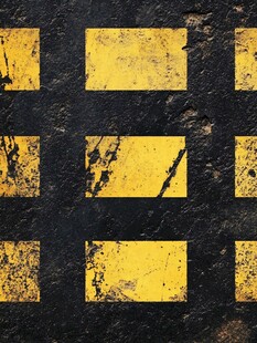 黄黑相间复古风方格图案