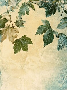复古风藤蔓绿叶背景图