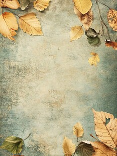 秋日落叶复古风背景图