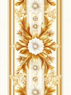 欧式奢华花卉镶钻装饰图案