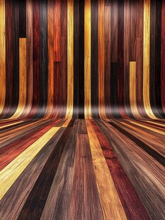 多彩木纹地板墙面背景图