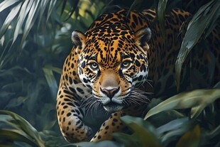 丛林中潜行的美洲豹