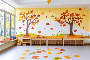 秋日主题幼儿园室内装饰