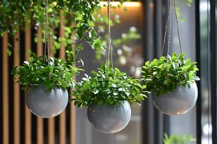 悬挂绿植装点室内空间