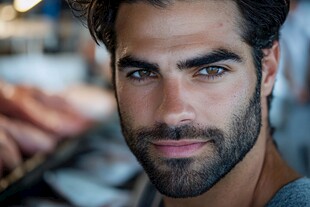 帅气有型的男士特写