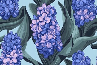 蓝色风信子花卉图案背景