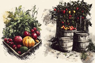 田园蔬果丰收景象