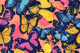 缤纷蝴蝶图案 梦幻色彩世界