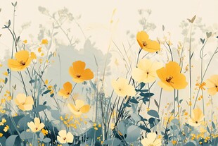 春日烂漫野花绽放图景