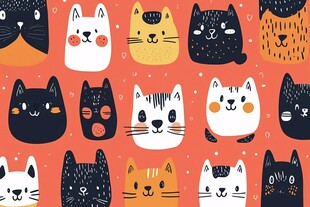 可爱猫咪图案背景设计