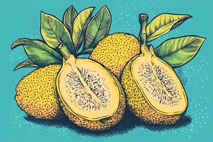 手绘菠萝蜜插画