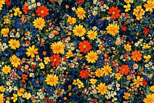 缤纷多彩花卉图案背景