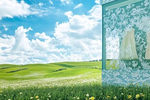 梦幻田园中的蕾丝婚纱