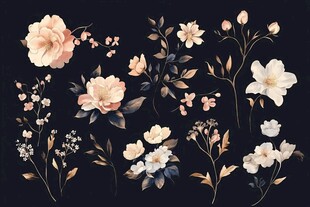 复古风花卉图案设计素材