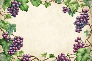 葡萄藤蔓边框复古背景图