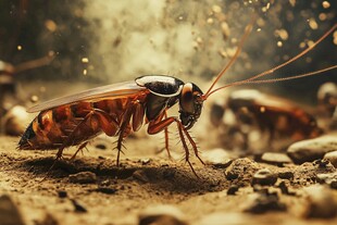 微距下的蟑螂细节特写