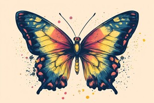 多彩蝴蝶插画