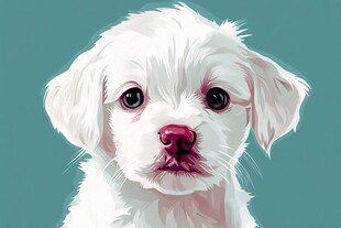 可爱小白狗的萌趣瞬间