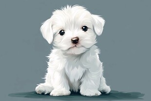 可爱小白狗的萌趣瞬间