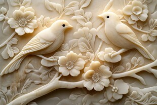 花鸟浮雕 精致的中式艺术