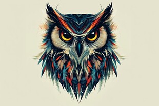 绚丽猫头鹰头像