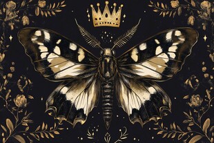 金冠飞蛾 神秘花卉间的精灵