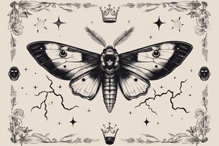 神秘飞蛾与奇幻元素插画