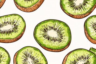 奇异果切片无缝图案设计