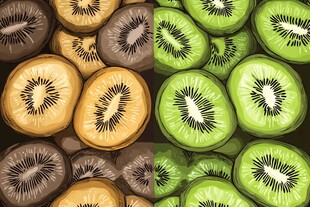 猕猴桃切片图案设计素材