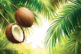 热带椰林 椰子与棕榈的美景