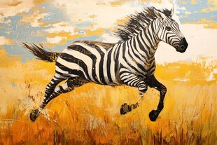 奔跑的斑马 广袤草原之景