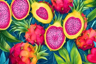 火龙果缤纷插画