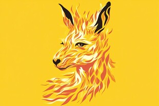 火焰狐狸头像插画