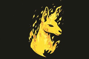 火焰中的鹿头形象设计