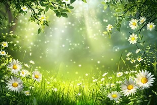 春日繁花绿野梦幻风景