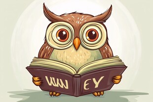 可爱猫头鹰专注读书
