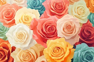 缤纷多彩玫瑰图案背景