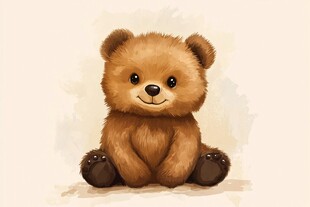 可爱小熊插画
