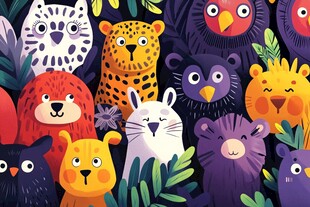 可爱动物丛林大聚会