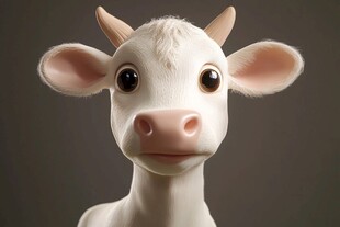 可爱卡通小牛的萌趣模样