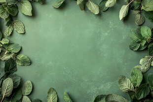 绿叶环绕的清新背景